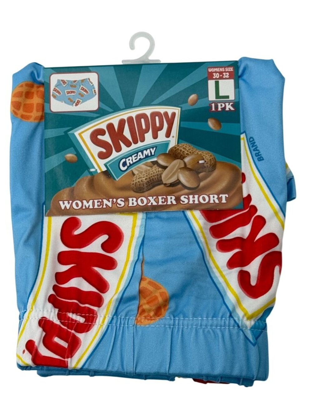 Skippy Womens Boxer Shorts Size Large Peanut Butter Novelty Y2K New